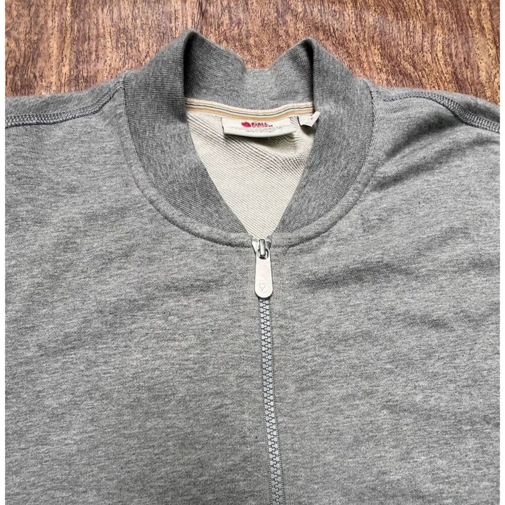 Fjällräven Greenland Full Zip Sweatshirt Men’s L Gray Heather – Organic Cotton